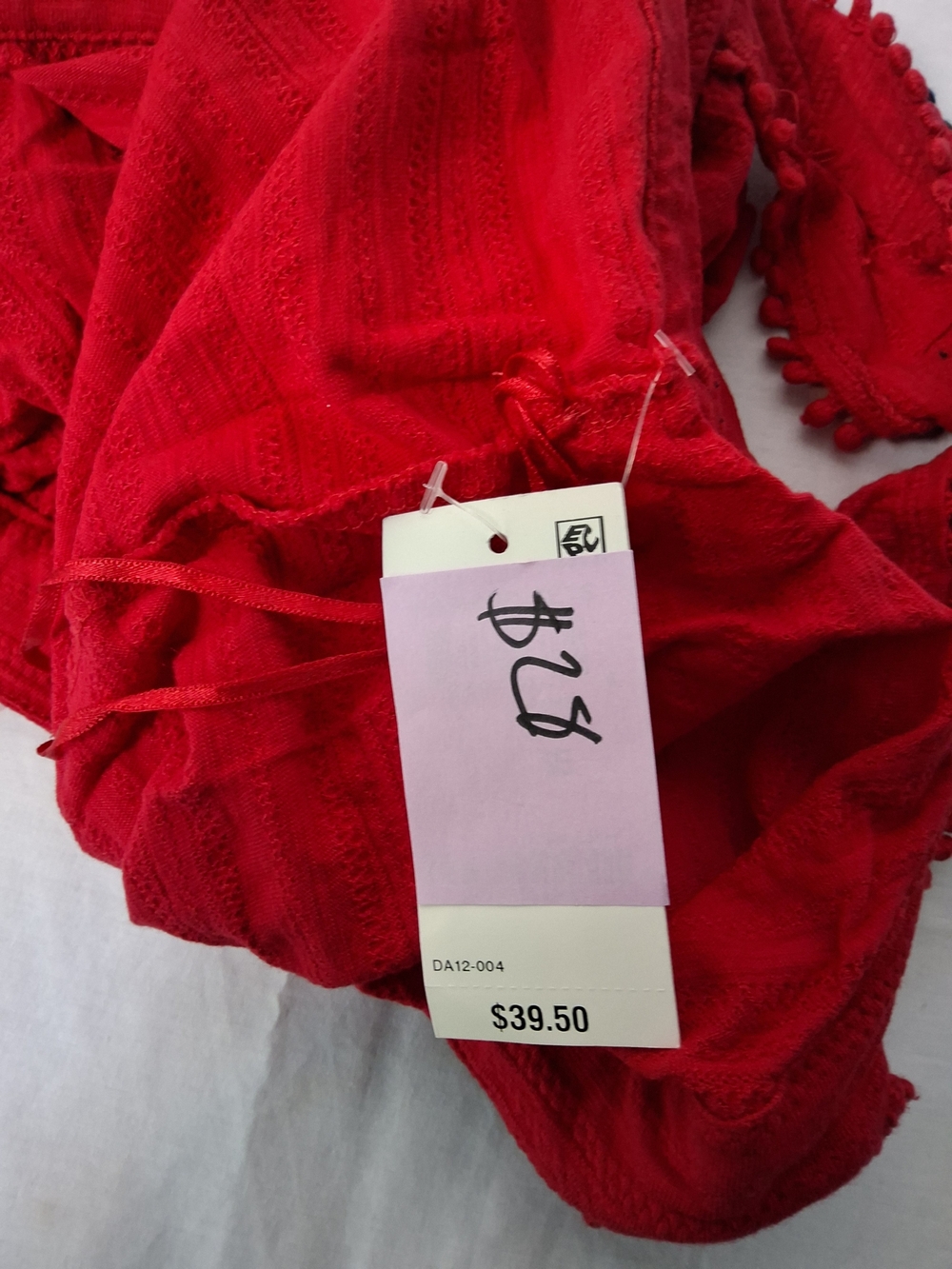 Style & Co. Red Embroidered Ruffle‎ Strap Tank - Picture 5 of 5
